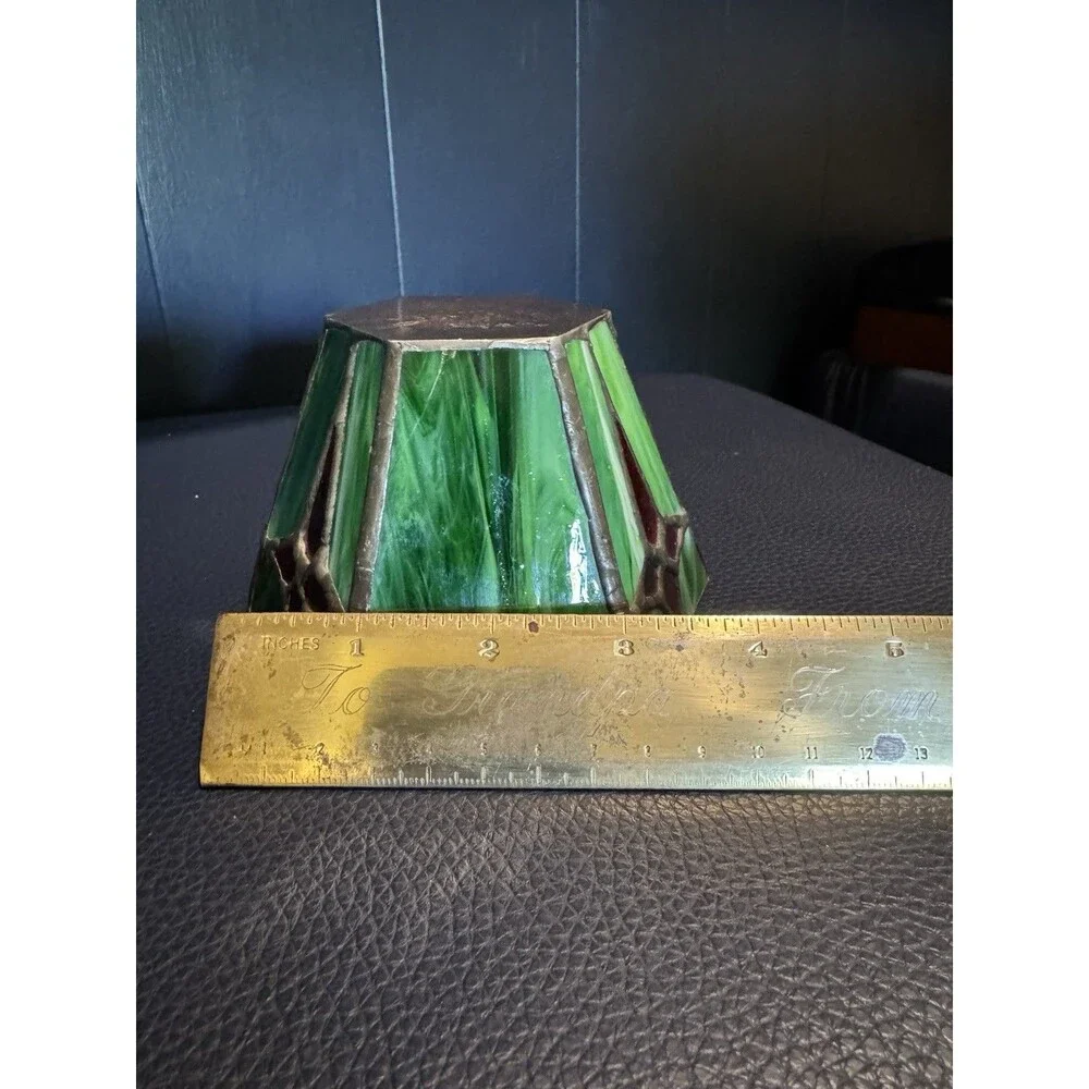 Vintage Pier 1 Geometric Stained Glass Votive Holder / Mini Vase